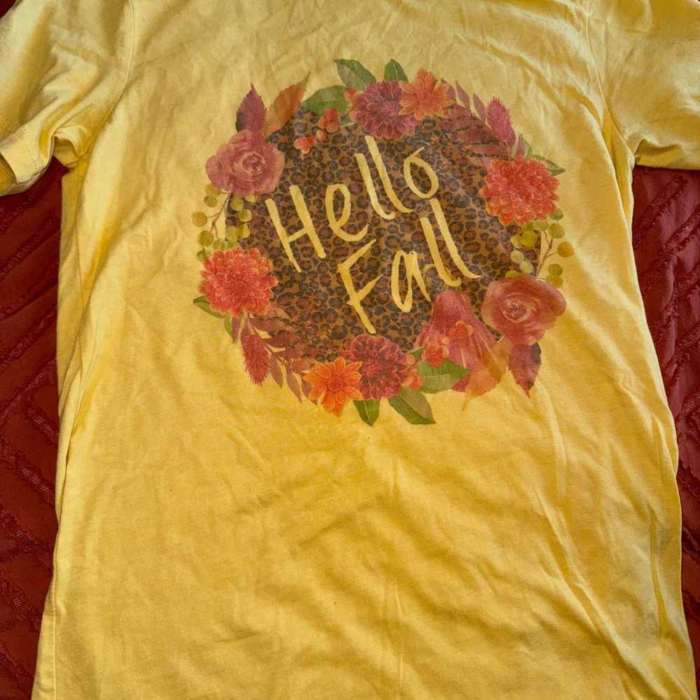 Yellow Graphic Tee - Hello Fall